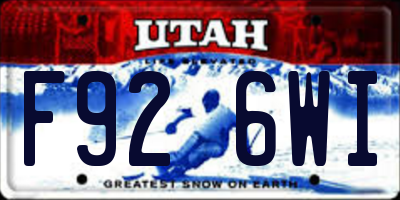 UT license plate F926WI