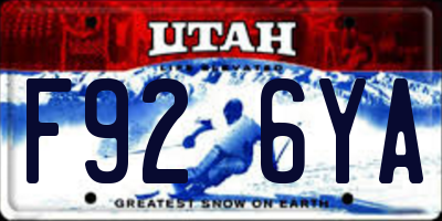 UT license plate F926YA