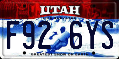 UT license plate F926YS