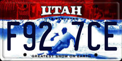 UT license plate F927CE