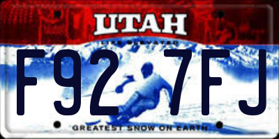 UT license plate F927FJ