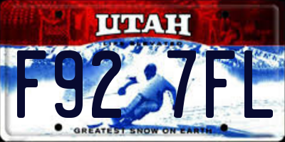 UT license plate F927FL