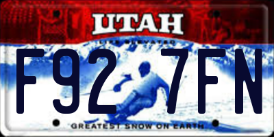 UT license plate F927FN