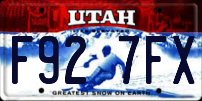 UT license plate F927FX