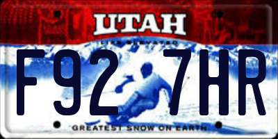 UT license plate F927HR