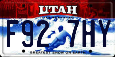 UT license plate F927HY