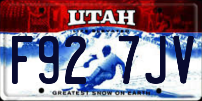 UT license plate F927JV