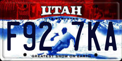 UT license plate F927KA