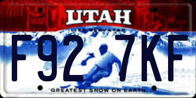 UT license plate F927KF