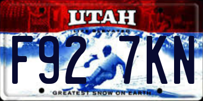 UT license plate F927KN