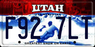 UT license plate F927LT