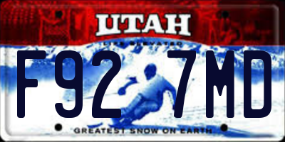UT license plate F927MD