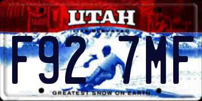 UT license plate F927MF