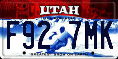 UT license plate F927MK