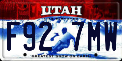 UT license plate F927MW