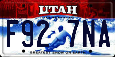 UT license plate F927NA