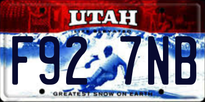 UT license plate F927NB