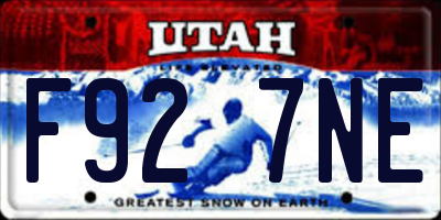 UT license plate F927NE