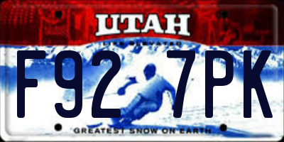 UT license plate F927PK