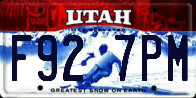 UT license plate F927PM