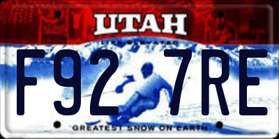UT license plate F927RE