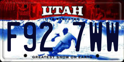 UT license plate F927WW