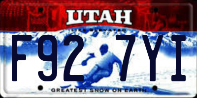 UT license plate F927YI