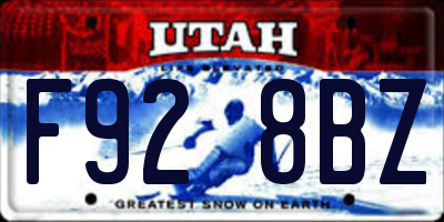 UT license plate F928BZ