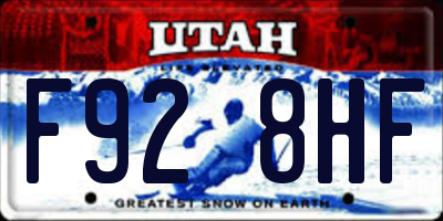 UT license plate F928HF