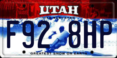 UT license plate F928HP