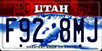 UT license plate F928MJ