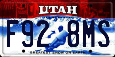 UT license plate F928MS
