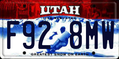UT license plate F928MW