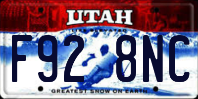 UT license plate F928NC