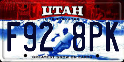 UT license plate F928PK