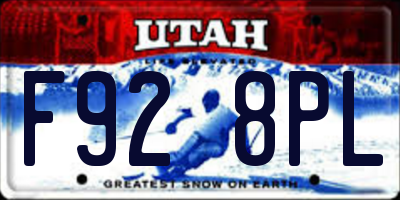 UT license plate F928PL