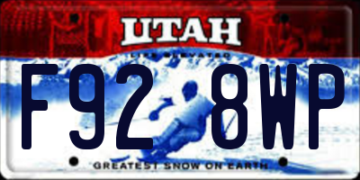 UT license plate F928WP
