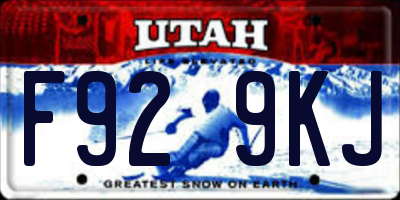 UT license plate F929KJ