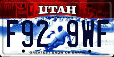 UT license plate F929WF
