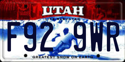 UT license plate F929WR