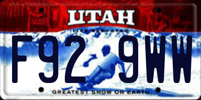UT license plate F929WW