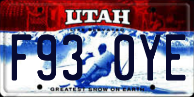 UT license plate F930YE