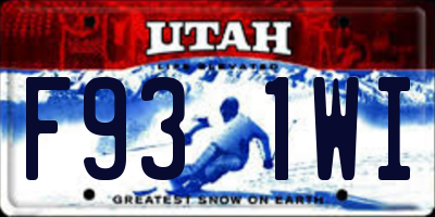 UT license plate F931WI