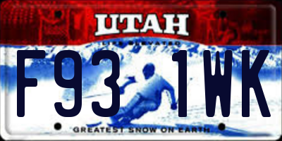 UT license plate F931WK