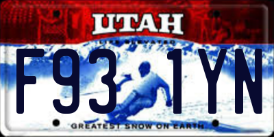 UT license plate F931YN