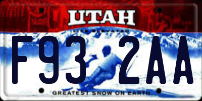 UT license plate F932AA