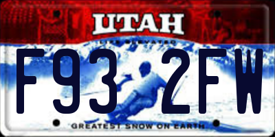 UT license plate F932FW