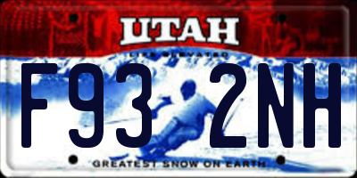 UT license plate F932NH