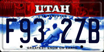 UT license plate F932ZB
