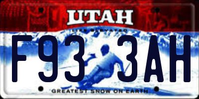 UT license plate F933AH